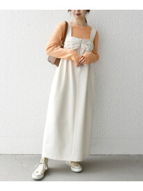 SHIPS any:＜手洗い可能＞クリスピーリネン ジャンパースカート SHIPS any シップス ワンピース・ドレス ジャンパースカート ホワイト ネイビー【送料無料】[Rakuten Fashion]