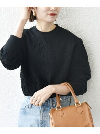 【SALE／10%OFF】【WEB限定】SHIPS any:＜手洗い可能＞ジャカード バンピー クルーネック プルオーバー SHIPS any シップス トップス ニット ブルー ベージュ ブラウン ブラック【RBA_E】【送料無料】[Rakuten Fashion]