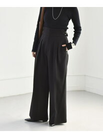 【SALE／45%OFF】quaranciel:＜洗濯機可能＞ストライプ ハイウエスト ワイドパンツ quaranciel シップス パンツ その他のパンツ グレー ブラック【RBA_E】【送料無料】[Rakuten Fashion]