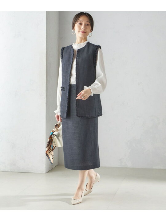 楽天市場】【SALE／40%OFF】スラブ ツイード ロング ジレ(セレモニー 