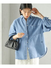 ＜洗濯機可能＞デニム 刺繍 オーバー シャツ SHIPS WOMEN シップス トップス シャツ・ブラウス ブルー【送料無料】[Rakuten Fashion]