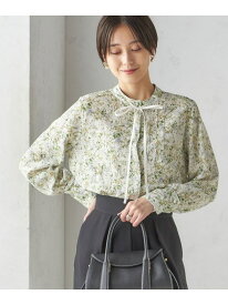IPEKER プリント ピンタック ブラウス SHIPS WOMEN シップス トップス シャツ・ブラウス ネイビー ホワイト【送料無料】[Rakuten Fashion]