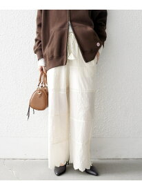 《予約》bon_meur:＜洗濯機可能＞ロゴ エンブロイダリー パッチワーク ワイド パンツ SHIPS any シップス パンツ その他のパンツ ブルー ブラック ベージュ【先行予約】*【送料無料】[Rakuten Fashion]