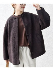 【SALE／10%OFF】《追加予約》SHIPS any: シャギー ノーカラー コクーン コート SHIPS any シップス ジャケット・アウター その他のジャケット・アウター グレー ブラウン ネイビー ホワイト【RBA_E】【先行予約】*【送料無料】[Rakuten Fashion]