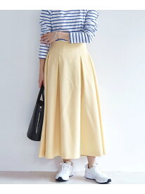 【SALE／70%OFF】quaranciel:＜手洗い可能＞クリスピー リネン タック フレア スカート(セットアップ対応) quaranciel シップス スカート ロング・マキシスカート イエロー ネイビー【RBA_E】[Rakuten Fashion]