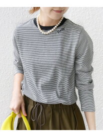 【SALE／10%OFF】【WEB限定】＜洗濯機可能＞刺繍 デザイン ボーダー リンガー TEE SHIPS WOMEN シップス トップス カットソー・Tシャツ グリーン レッド ブラック ブルー【RBA_E】【送料無料】[Rakuten Fashion]