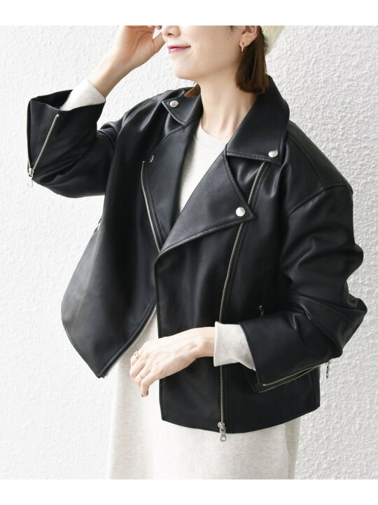 楽天市場】【SALE／50%OFF】SHIPS any: フェイク レザー ライダース 