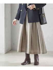 【SALE／60%OFF】＜手洗い可能＞ラメ ブッチャー タック フレア スカート SHIPS WOMEN シップス スカート その他のスカート ブルー ベージュ【RBA_E】【送料無料】[Rakuten Fashion]