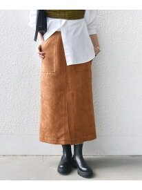 【SALE／50%OFF】ポリエステルスエード ポケット スカート SHIPS WOMEN シップス スカート その他のスカート ネイビー ブラウン【RBA_E】【送料無料】[Rakuten Fashion]