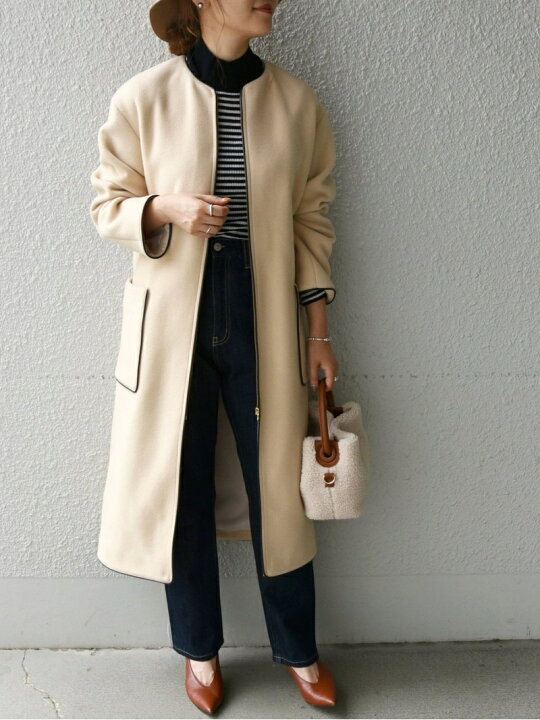 楽天市場】【SALE／30%OFF】SHIPS any: ノーカラー パイピング ロング 