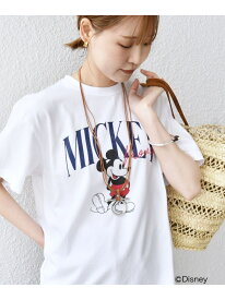 《一部追加予約》GOOD ROCK SPEED:MICKEY TEE ◆ SHIPS WOMEN シップス トップス カットソー・Tシャツ ホワイト ネイビー【送料無料】[Rakuten Fashion]