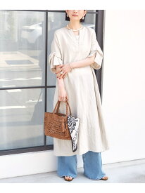 TICCA:＜手洗い可能＞リネン ツイスト スリーブ ワンピース SHIPS WOMEN シップス ワンピース・ドレス ワンピース ベージュ ブラウン【送料無料】[Rakuten Fashion]