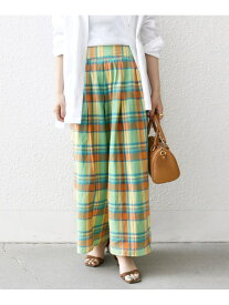 【SALE／50%OFF】SHIPS any:＜洗濯機可能＞マドラス チェック タック フレア パンツ SHIPS any シップス パンツ その他のパンツ グリーン オレンジ【RBA_E】【送料無料】[Rakuten Fashion]