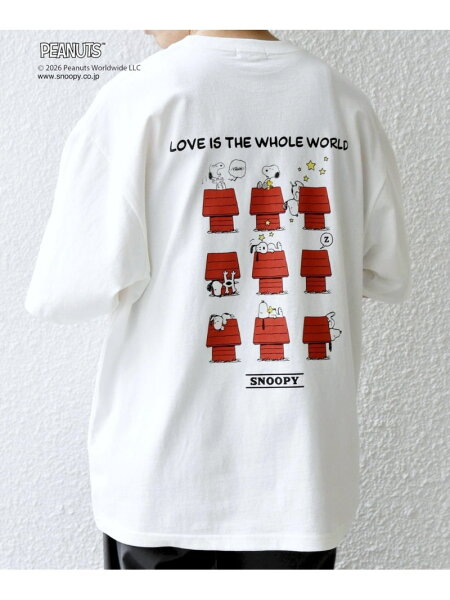 SHIPS any: SNOOPY コラボ グラフィック プリント Tシャツ◇ SHIPS any シップス トップス カットソー・Tシャツ ホワイト グレー【送料無料】[Rakuten Fashion]