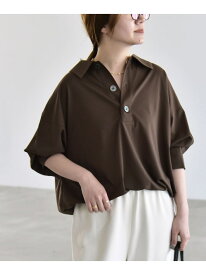 quaranciel:＜接触冷感/洗濯機可能＞シルク ミックス ポンチ ドロスト ポロ プルオーバー quaranciel シップス トップス カットソー・Tシャツ ホワイト ブラック ブラウン【送料無料】[Rakuten Fashion]