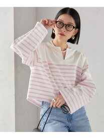 【SALE／30%OFF】＜手洗い可能＞オーガニック 綿 ボーダー プルオーバー ◇ SHIPS WOMEN シップス トップス カットソー・Tシャツ ネイビー ブルー パープル【RBA_E】【送料無料】[Rakuten Fashion]