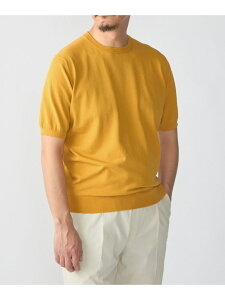 SHIPS:���ڐG�⊴�� ICE COTTON �N���[�l�b�N �V���[�g �X���[�u �j�b�g T�V���c SHIPS MEN �V�b�v�X �g�b�v�X �j�b�g �l�C�r�[ �O���[�� �u���b�N �z���C�g �C�G���[�y���������z[Rakuten Fashion]