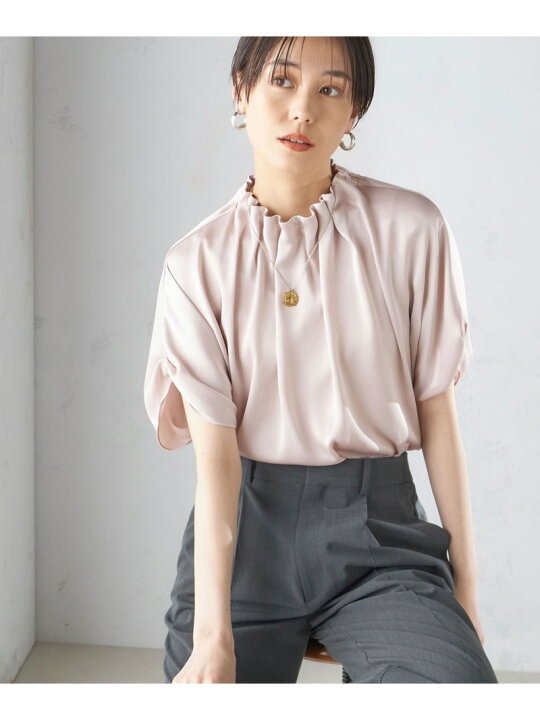 楽天市場】【SALE／40%OFF】＜手洗い可能＞ネック ギャザー ソリッド 