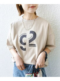 【SHIPS別注】81BRANCA:ロゴ 5分袖 TEE SHIPS WOMEN シップス トップス カットソー・Tシャツ ホワイト グレー ベージュ【送料無料】[Rakuten Fashion]