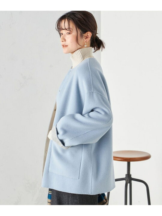 楽天市場】【SALE／40%OFF】配色 リバーシブル ノーカラー コート  