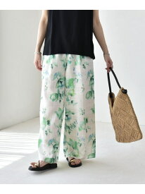 【SALE／40%OFF】quaranciel:＜洗濯機可能＞ボタニカル プリント イージー ワイド パンツ quaranciel シップス パンツ その他のパンツ ベージュ グリーン【RBA_E】【送料無料】[Rakuten Fashion]