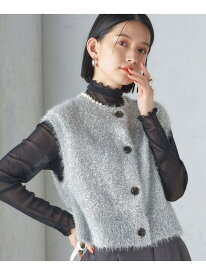 【SALE／40%OFF】*＜手洗い可能＞グリッター ラメ フェザー ベスト 24SS ◇ SHIPS WOMEN シップス トップス ベスト・ジレ ブラック シルバー【RBA_E】【送料無料】[Rakuten Fashion]