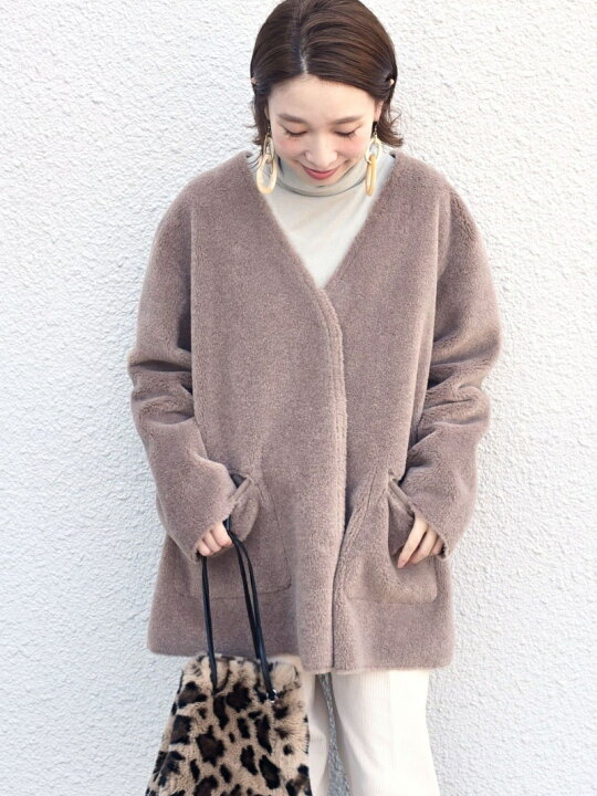 楽天市場】【SALE／30%OFF】リバーシブルフェイクムートンコート 