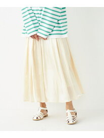 SHIPS Colors:＜洗濯機可能＞シャイニー ギャザー スカート SHIPS Colors シップス スカート ロング・マキシスカート ホワイト ブラウン グリーン【送料無料】[Rakuten Fashion]