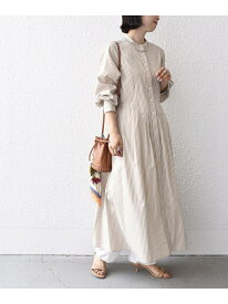 【SALE／20%OFF】* ＜手洗い可能＞ブロード ストライプ ブザム タック ワンピース ◇ SHIPS WOMEN シップス ワンピース・ドレス ワンピース ベージュ グレー ブルー ネイビー【RBA_E】【送料無料】[Rakuten Fashion]