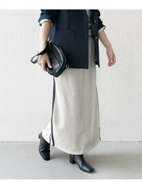 SHIPS any:＜洗濯機可能＞USAコットン 裏起毛 サイドライン スカート SHIPS any シップス スカート ロング・マキシスカート グレー ブラウン【送料無料】[Rakuten Fashion]