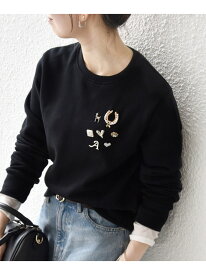 《一部追加予約》SHIPS any:＜手洗い可能＞裏起毛 ビジュー クルーネック コンパクト プルオーバー SHIPS any シップス トップス スウェット・トレーナー ネイビー ブラック グレー ホワイト【先行予約】*【送料無料】[Rakuten Fashion]