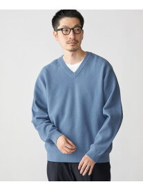 【SALE／40%OFF】SHIPS:＜洗濯機可能＞SOLOTEX(R) コットン ピケ Vネック ニット SHIPS MEN シップス トップス ニット ネイビー ブルー ブラウン【RBA_E】【送料無料】[Rakuten Fashion]