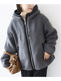 【SALE／10%OFF】【WEB限定】ボア 配色 フード ブルゾン SHIPS WOMEN シップス ジャケット・アウター ブルゾン・ジャンパー ホワイト グレー【RBA_E】【送料無料】[Rakuten Fashion]