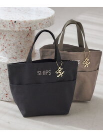 チャーム付き ポケット トート バッグ SHIPS WOMEN シップス バッグ トートバッグ グレー ブラック【送料無料】[Rakuten Fashion]