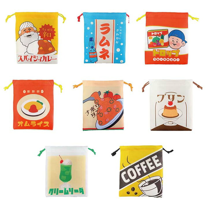 楽天市場】昭和レトロ看板風巾着袋【24個入り】グッズ 景品 イベント 