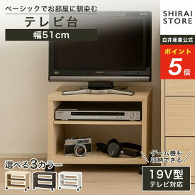 ★5％OFFクーポン&P5倍！★1/9 20:00〜1/16 1:59★ テレビ台 幅51cm 高さ40cm ダークブラウン 19V型対応 キャスター付 背面化粧有 TVボード ローボード フルニコ FUL-4050TVNA FUL-4050TVDK FUL-4050TVWH
