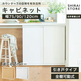 キャビネット 棚 カウンター下キャビネット カウンター下収納 キッチン収納家具 幅75cm 幅90cm 幅120cm 高さ85cm 扉付き棚 扉付き収納棚 キッチンキャビネット キッチンカウンター下収納 カウンター収納棚 キッチンカウンター収納 スライド扉 ピタシエ PTS 白井産業