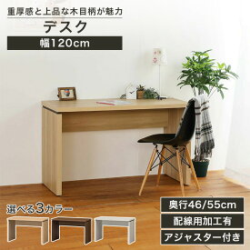 国産 デスク 机 幅120cm 高さ73cm 浅型 深型 ナチュラルブラウン ダークブラウン アイボリー アジャスター付 セパルテック SEP-7512DESKA SEP-7512DESKF