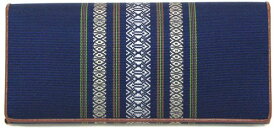 福岡県伝統工芸品博多織財布　献上柄長財布　紺色