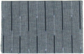 福岡県伝統工芸品　久留米絣　絣 生地久留米絣(かすり)反物　手作りはぎれ　1m単位　カット売り布地水通し済み　さざ波縞柄　グレー色