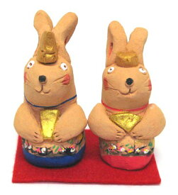 和風インテリア　ひな祭りひな人形　雛人形　お雛様のさり人形　うさぎ雛　立ち雛