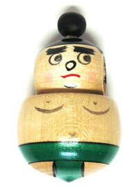 日本おもちゃ　郷土玩具日本独楽　木地おもちゃ　大相撲相撲独楽　力士独楽　全3色