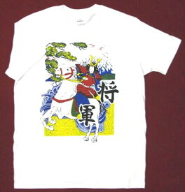 和風　日本のお土産海外向けお土産　日本tシャツ浮世絵Tシャツ　将軍　白色