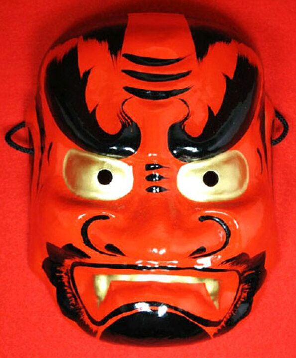 楽天市場】日本面 縁起物張り子 張子和紙面 赤鬼面 : 和風雑貨 不知火