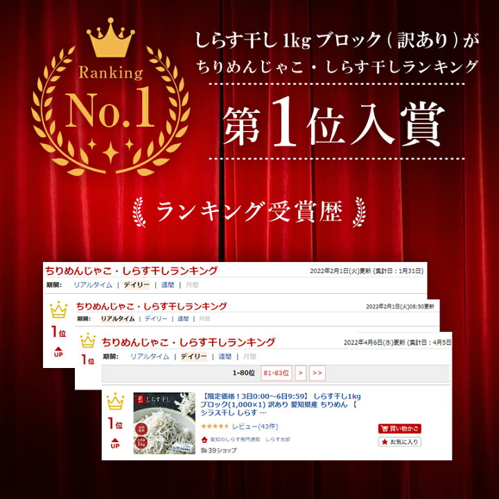 楽天市場 しらす干し1kgブロック 1 000 1 訳あり 愛知県産 ちりめん シラス干し しらす 減塩 愛知県 ちりめんじゃこ シラス 減塩 国産 愛知 お土産 お歳暮 ギフト お取り寄せ カルボナーラ ペペロンチーノ 愛知のしらす専門通販 しらす太郎