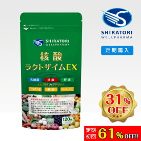 【定期購入】 核酸ラクトザイムEX [120粒入]×1袋＠30日分 ／ 栄養機能食品 ビタミンE 亜鉛 核酸 DNA RNA 乳酸菌 酵素(64種野草発酵エキス) フェンファイバー(食物繊維) 日本国内GMP認定工場製造
