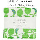 白雪てぬぐいストール（ポケット付き） / ジャックと豆の木 / グリーン ■保冷剤 ミニカイロ ふわふわ やわらかい 吸…