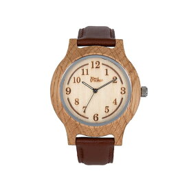 【送料無料】日本製　木製　腕時計　シルバーリングタイプ ナラ　天然木　木目　時計　watch　プレゼント　贈り物　ギフト