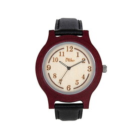 【送料無料】木製　腕時計　シルバーリングタイプ パープルハート　天然木　木目　時計　watch　プレゼント　贈り物　ギフト