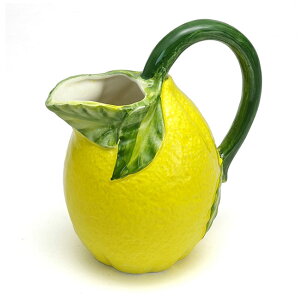人気商品!!【3,980円(税込)以上お買上げで送料無料】イタリア製 バッサーノ陶器 レモン型 ジャグ 水差し ピッチャー ウォータージャグ 洋食器 イタリア食器 テーブルウエア れもん